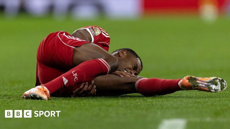 Alexander Isak: Liverpool fear ‘significant’ lower leg injury for striker Alexander Isak holding his knee