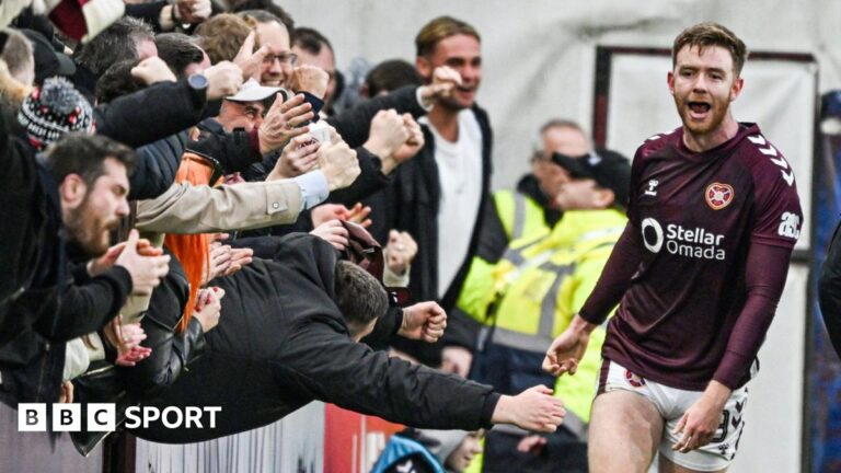 ‘Hearts have arrived’… but boss Derek McInnes warns they can get better Stuart Findlay celebrates scoring for Hearts