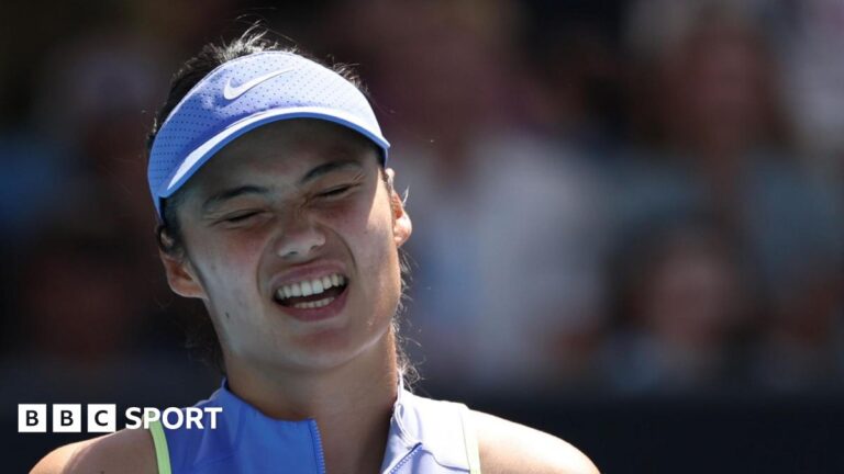 Australian Open 2026: Emma Raducanu loses to Anastasia Potapova in second round Emma Raducanu reacts to missing a point