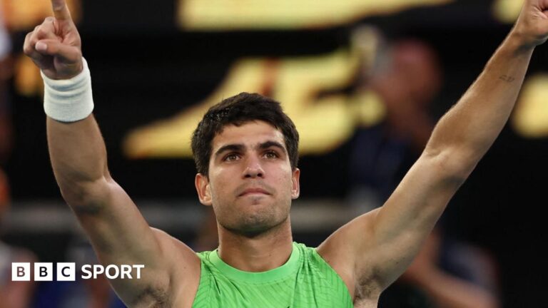 Australian Open 2026: Novak Djokovic and Carlos Alcaraz win five-set epics to reach final Carlos Alcaraz suffering from a cramp in the Australian Open