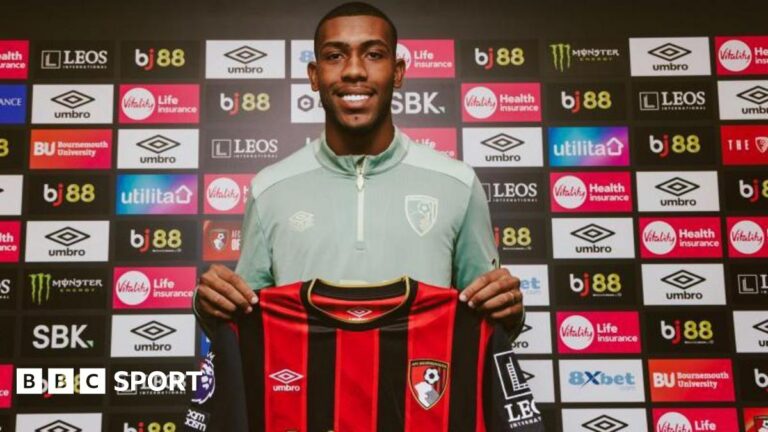 Bournemouth sign Brazilian striker Rayan and Greek goalkeeper Christos Mandas Rayan holding a Bournemouth shirt