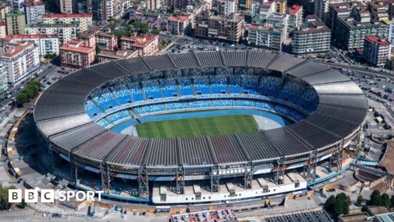 Chelsea fans told to use ‘extreme caution’ in Napoli after pair injured. An aerial view of Napoli's Diego Armando Maradona Stadium