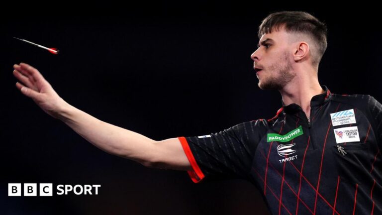 Dom Taylor gets six-month suspension after failing drugs test during PDC World Championship Dom Taylor throws a dart