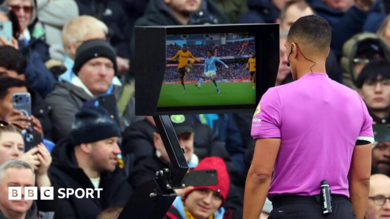 Farai Hallam makes ‘brave’ call to deny Man City penalty against Wolves A graphic of Premier League players from every team in the division in 2025-26 season, with the Premier League trophy in front of them.