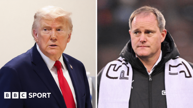 German FA official wants 2026 World Cup boycott talks US President Donald Trump and Oke Gottlich. who is part of the German FA and president of Bundesliga club St. Pauli
