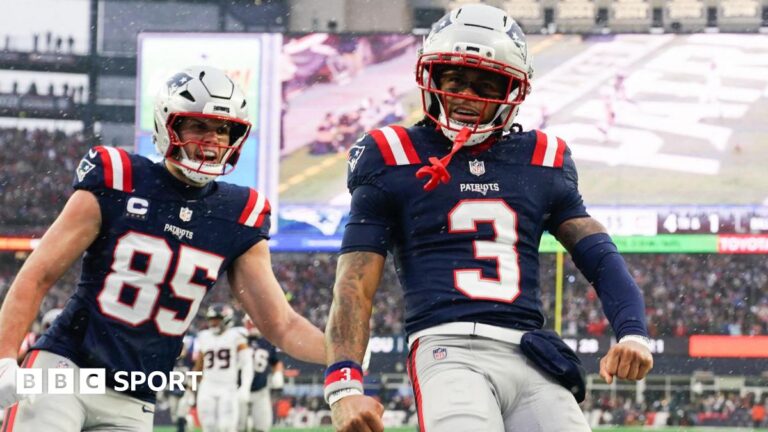 NFL play-offs: New England Patriots beat Houston Texans to reach AFC Championship game New England Patriots wide receiver DeMario Douglas celebrates scoring a touchdown against the Houston Texans