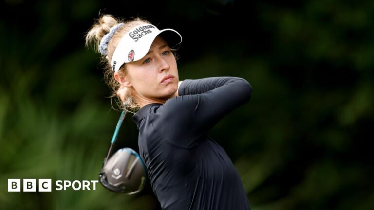 Nelly Korda: Lack of mixed indoor league in TGL ‘an unbelievable miss’ says world number two Nelly Korda looks down the course at the end of the follow-through from a shot