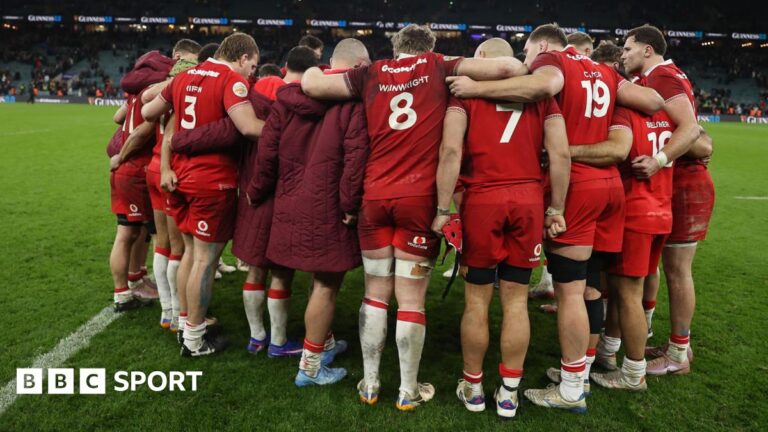 Six Nations 2026: Same old story for sorry Wales against England Wales players in a huddle after the 48-7 defeat against England