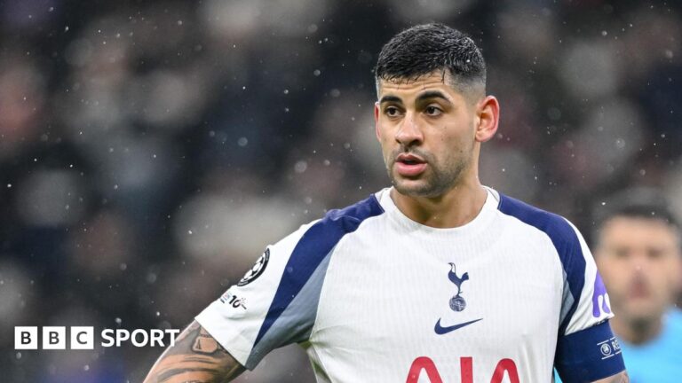 Tottenham news: Cristian Romero says ‘disgraceful’ only 11 senior players available for Man City clash Cristian Romero playing for Tottenham, wearing a captain's armband