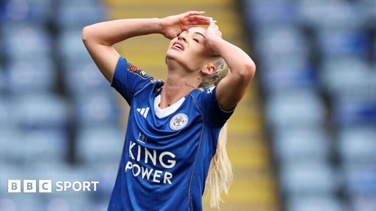 Leicester City Women: Are Foxes destined for relegation play-off? Alisha Lehmann holds her hands to her head in frustration