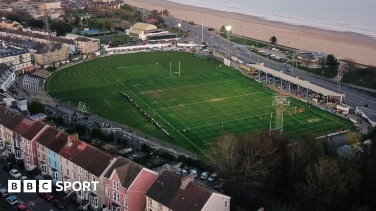 Ospreys: At-risk Welsh region plan to play at St Helen’s next season An aerial view of St Helen's with beach and sea in the background