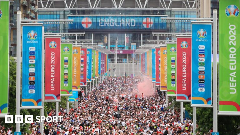 Tailgating at football matches to become criminal offence Fans along Wembley way before the Euro 2020 final between England and Italy