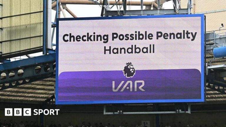 VAR: FSA survey finds 75% of Premier League fans against system A big screen display a VAR check for a possible penalty during a Premier League match