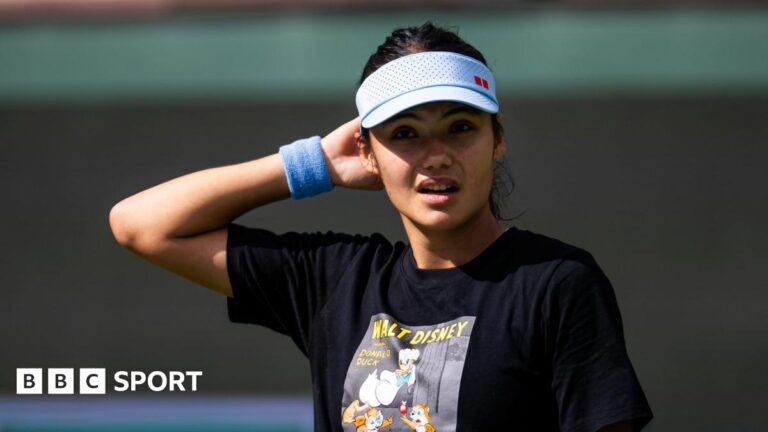 Emma Raducanu withdraws from Linz Open after viral illness Emma Raducanu reacts during practice at Indian Wells