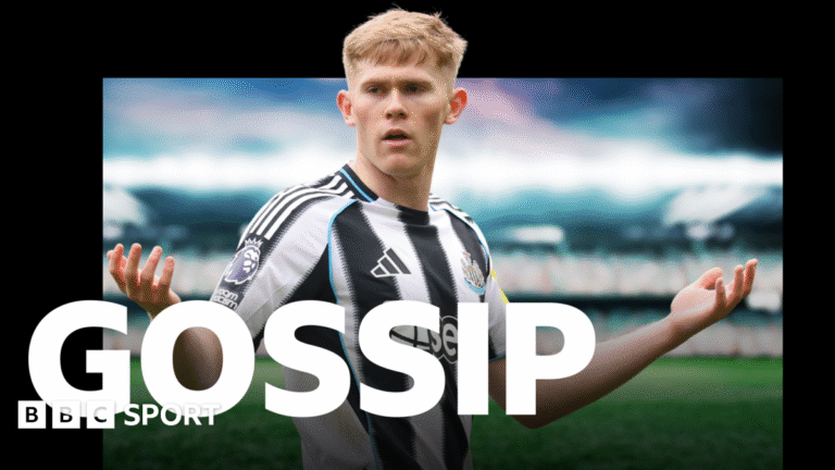Football gossip: Hall, Raum, Verbruggen, Gomes, Alisson, Wijnaldum, Vipotnik, Howe, Garcia, Endrick, Openda A graphic of Premier League players from every team in the division in 2025-26 season, with the Premier League trophy in front of them.
