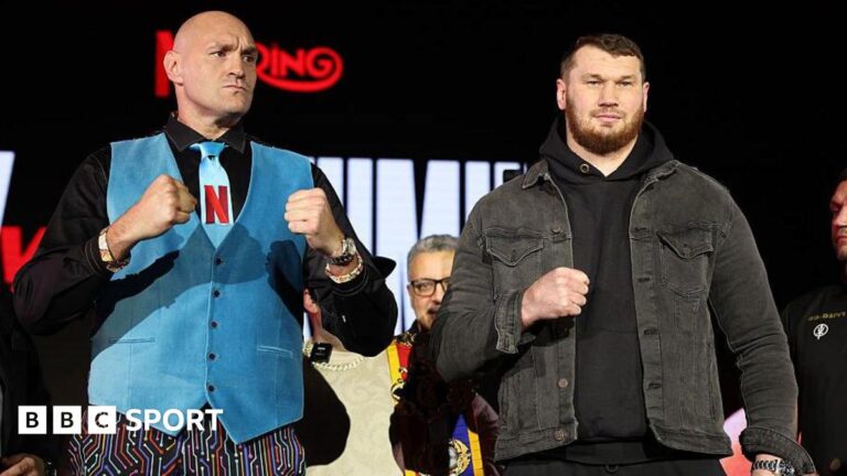 Fury vs Makhmudov and Benn vs Prograis date, ringwalk, UK time, undercard, venue and records Tyson Fury and Arslanbek Makhmudov pose with their fists up for pictures