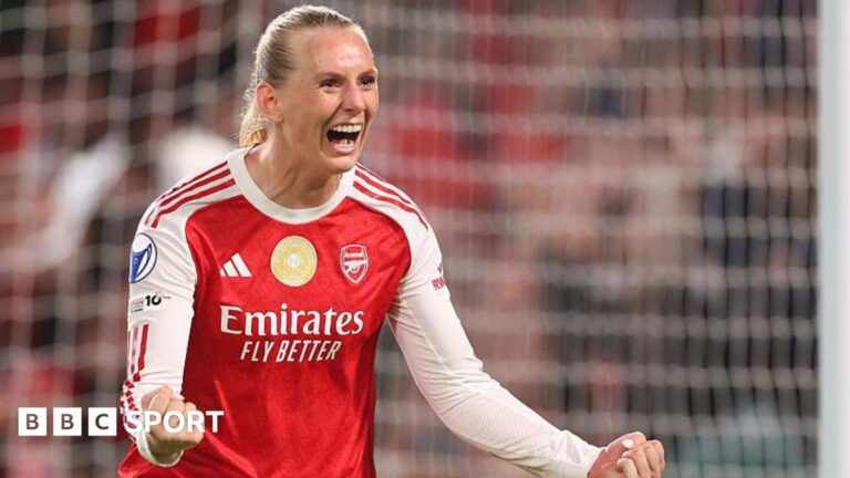How Arsenal are building something ‘special’ in Champions League Stina Blackstenius celebrates