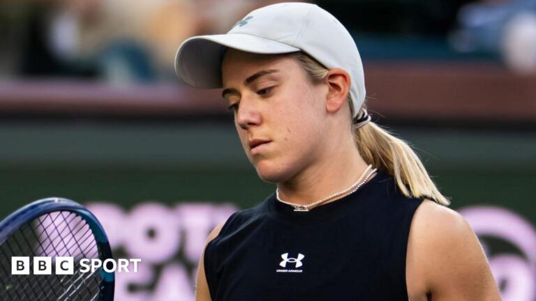 Injured Sonay Kartal out of Great Britain’s Billie Jean King Cup qualifier against Australia Sonay Kartal reacts during her meeting with Elena Rybakina at Indian Wells