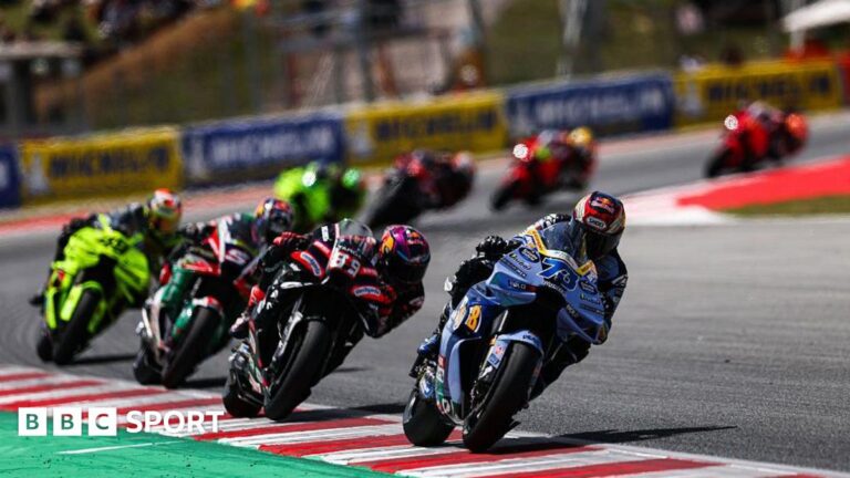 Alex Marquez hospitalised after crash-strewn Catalonia MotoGP Referee Michael Salisbury signals before he awards a second goal to Matheus Cunha of Manchester United after a VAR check