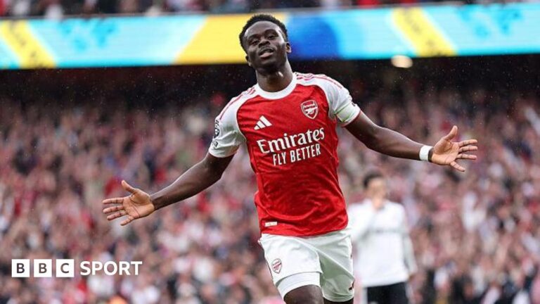 Bukayo Saka back to his best at crucial time for Arsenal Bukayo Saka celebrates