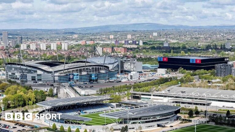 FA Youth Cup final: Man City reject Man Utd’s offer to host match Aerial shot of Joie Stadium, with Etihad Stadium in the background