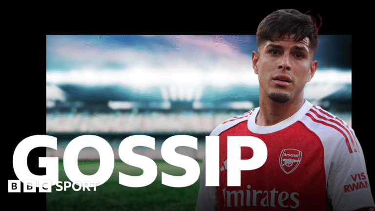 Football gossip: Hincapie, Dias, Diomande, Wharton, Kamada, Scott, Rayan, Junior Kroupi A graphic of Premier League players from every team in the division in 2025-26 season, with the Premier League trophy in front of them.