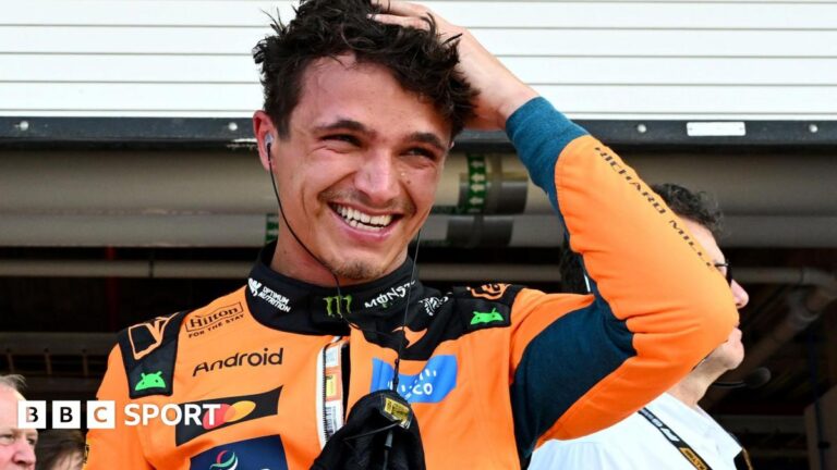 Miami Grand Prix: Lando Norris on pole for sprint race ahead of Kimi Antonelli McLaren's Lando Norris during Miami Grand Prix sprint qualifying