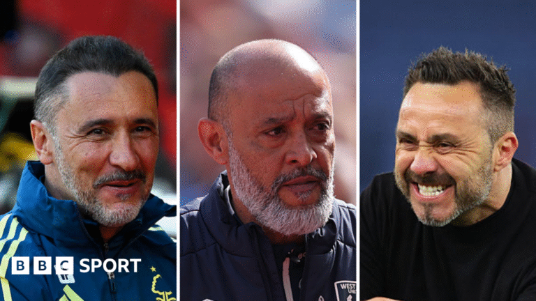 Premier League: Who will get relegated? Tottenham, West Ham, Nottingham Forest? A composite image of Nottingham Forest manager Vitor Pereira, West Ham boss Nuno Espirito Santo and Spurs manager Roberto de Zerbi