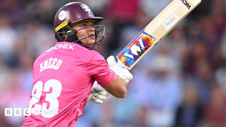 T20 Blast: Somerset beat Hampshire on 2026 opening night – round-up of Friday’s nine matches Will Smeed looks on after playing a shot while batting for Somerset