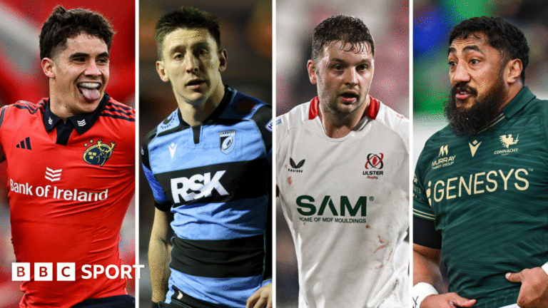 URC: Who needs what in final rounds to make play-offs Munster's Ben O’Donovan, Cardiff's Josh Adams, Ulster's Iain Henderson and Connacht's Bundee Aki