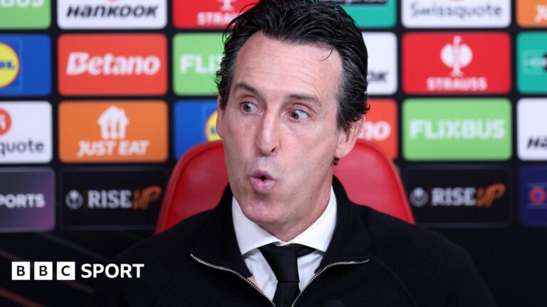 Unai Emery: Villa boss furious with VAR for not sending off Elliot Anderson Unai Emery gestures on the touchline