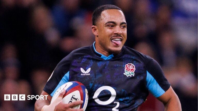 France XV v England: Max Ojomoh called up for visitors Max Ojomoh playing for England with his arms by his side in an expression of mock bewilderment