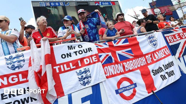 Fans of England show their support prior to the international friendly match between England and New Zealand at Raymond James Stadium