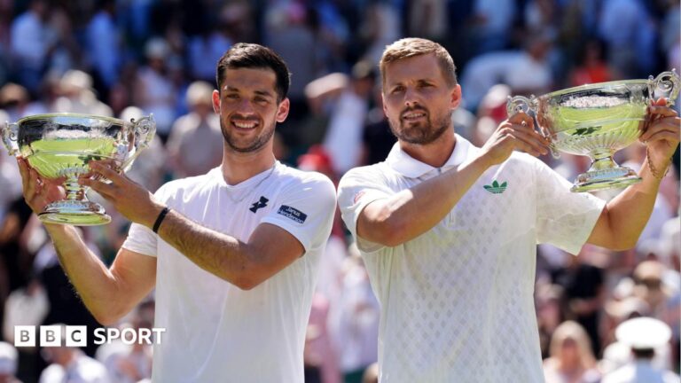 Doubles tennis: Leading players fear cutbacks and accuse ATP Tour of trying to end profession Julian Cash (left) and Lloyd Glasspool pose with their Wimbledon doubles trophies