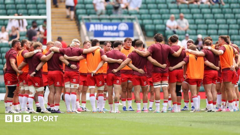 Nations Championship: Wales disrupted by dispute with WRU before Fiji opener Wales players in a huddle before the game against the Barbarians
