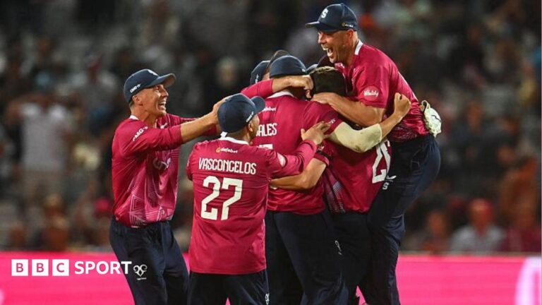 T20 Blast final: Northamptonshire Steelbacks beat Hampshire Hawks Northants celebrate their title