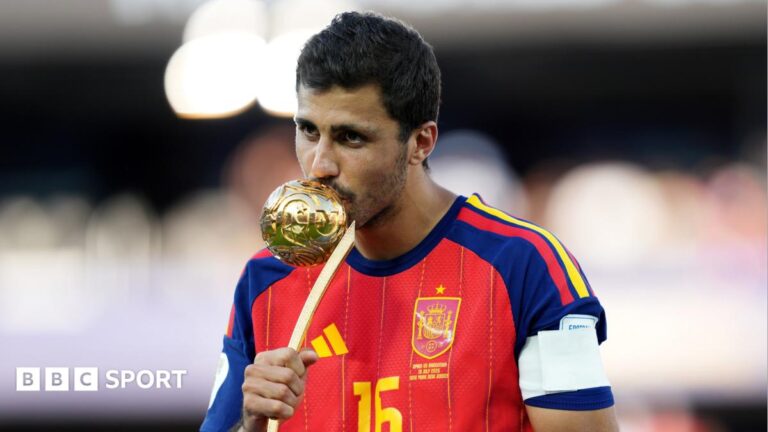 World Cup 2026: Rodri’s stock at all-time high as Spain midfielder adds to trophy collection Rodri kisses Golden Ball at World Cup