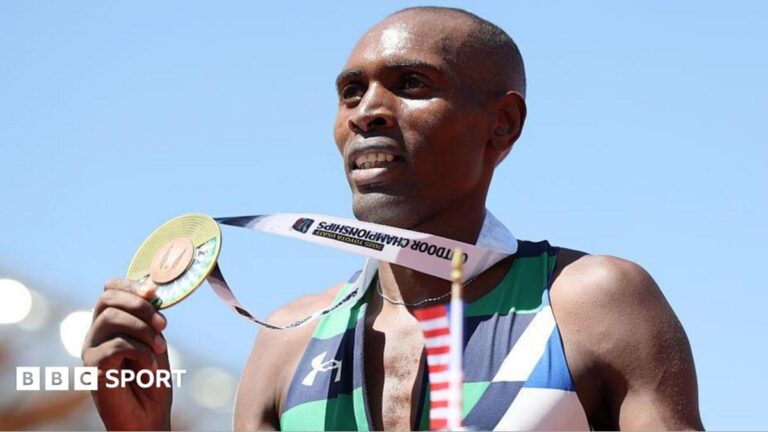 Jonah Koech: US 1500m champion stripped of title and given three-year doping ban Jonah Koech poses after winning the gold medal in the Nike Men's 1500m final during the 2025 USATF Outdoor Championships at Hayward Field
