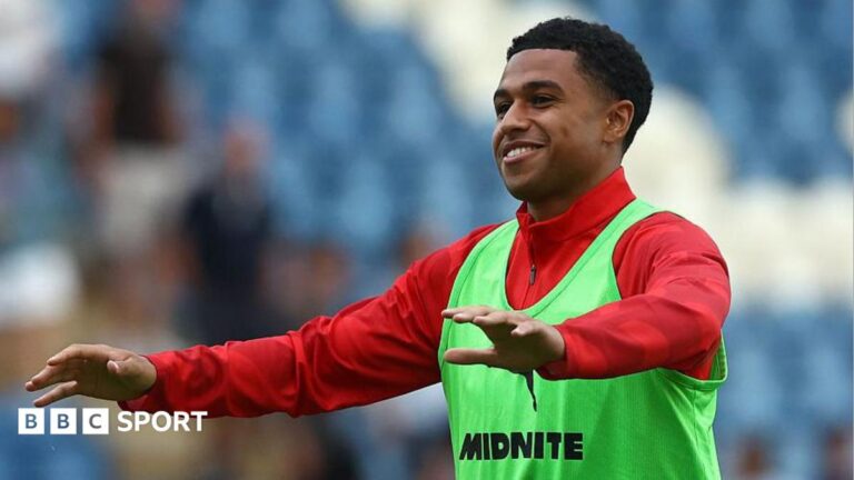Shea Charles: Fulham sign Northern Ireland midfielder from Southampton for £30m Shea Charles holding out his arms