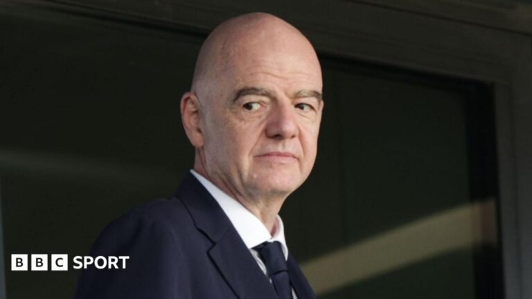 Gianni Infantino: Fifa president open to reform and external review of football’s governing body Head and shoulders view of Gianni Infantino looking to his right, as he wears dark jacket and tie and a white shirt