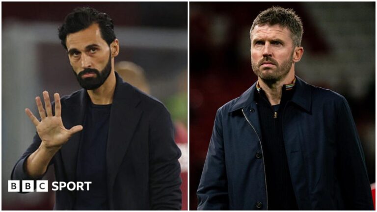 International break: Will the three-week interlude put more pressure on managers? A collage of two images of Fulham coach Alvaro Arbeloa and Manchester United boss Michael Carrick