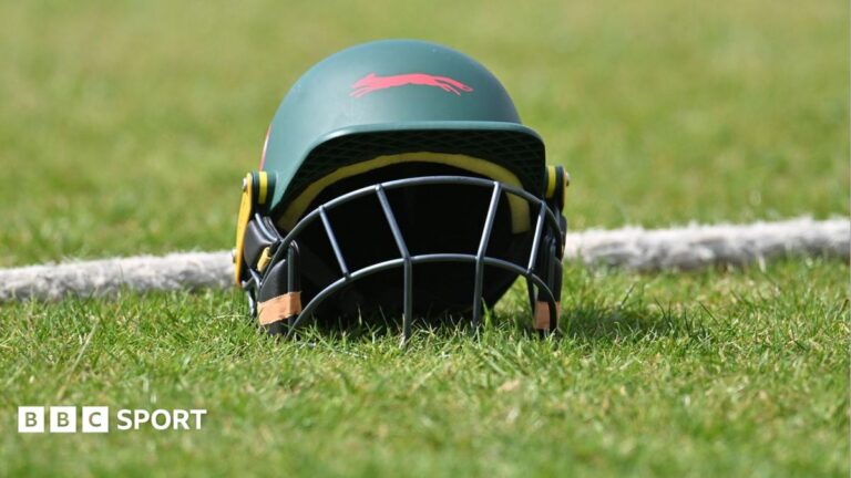 Leicestershire: Eight-point penalty removed but appeal process remains ongoing A green Leicestershire helmet placed by a boundary rope