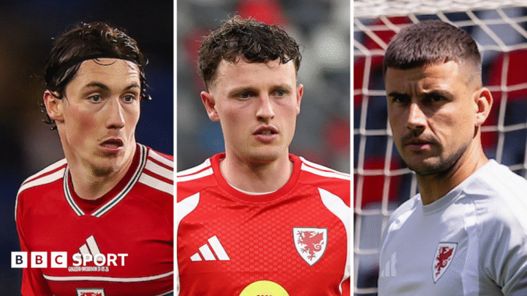 Nations League: Harry Wilson, Karl Darlow and Nathan Broadhead out of Wales squad Harry Wilson, Nathan Broadhead and Karl Darlow in Wales kit