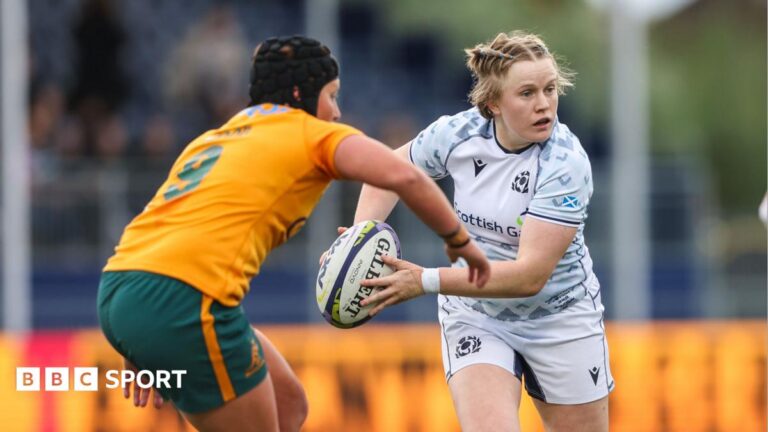 WXV Global Series: Australia come from behind to overpower Scotland Scotland's Meryl Smith carries during a WXV Test against Australia