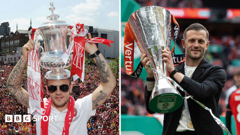 The Football Interview: Jack Wilshere on management, Mikel Arteta, Max Dowman & Luton Town Jack Wilshere holding the FA Cup and the Vertu trophy